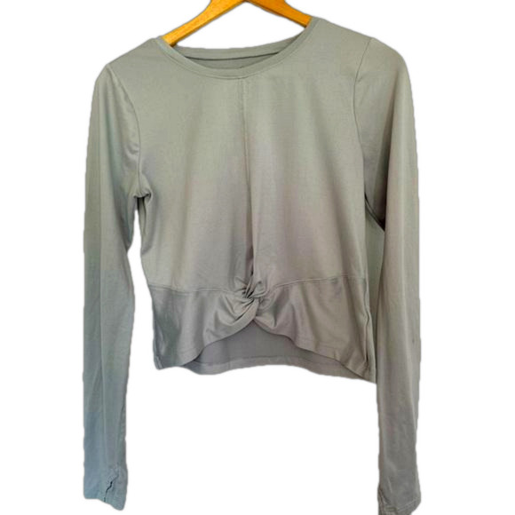 Freely Front Twist Long Sleeved Shirt with Thumb Holes - Picture 1 of 12